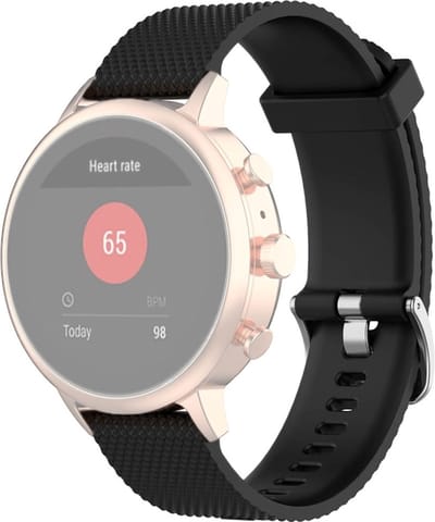 Siliconen bandje - geschikt voor Fossil Gen 5E / Gen 6 / Fossil Female modellen - zwart