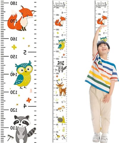 Meetlat voor Kinderen - Groeimeter voor Kinderen, Hoogtemeter voor Baby's, Wanddecoratie voor Kinderkamer (20 x 200 cm)