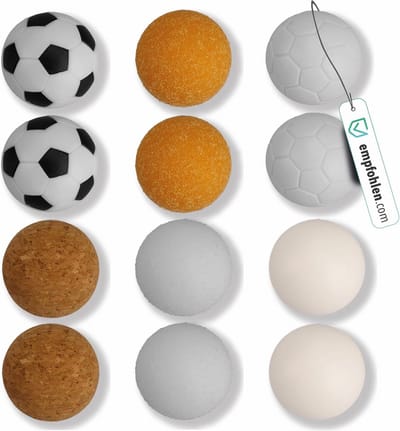 Set van 12 Tafelvoetbal Ballen Reserveballen 35mm en 36mm Kunststof en Kurk