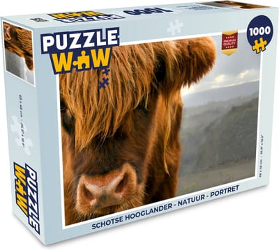 Puzzel Schotse hooglander - Natuur - Portret - Legpuzzel - Puzzel 1000 stukjes volwassenen