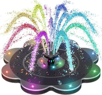 Zonnefontein - Drijvende pomp - Tuin decoratie - 14 Kleurige LEDs - 3.5W Paneel - Multicolor