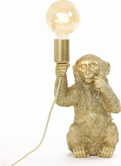 Light & Living Tafellamp Monkey - Goud - 20x19,5x34cm - Bohemian