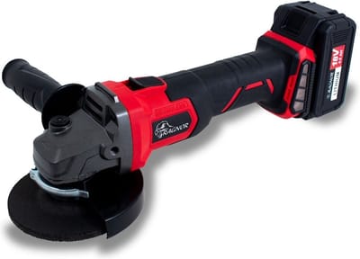 Accu Haakse Slijper 18 V – Krachtig & Compact | Borstelloze Motor – Incl. Li-Ion Accu & Snellader – 115 mm Ø | Softstart, Clic-Beschermkap & 3-posities Zijhandgreep – Duurzaam & Veiliger