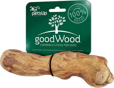 GoodWood Natuurlijk Kauwbot voor Middelgrote Honden - Duurzaam Koffiehout - Medium - Veilig en Splintervrij Speelgoed