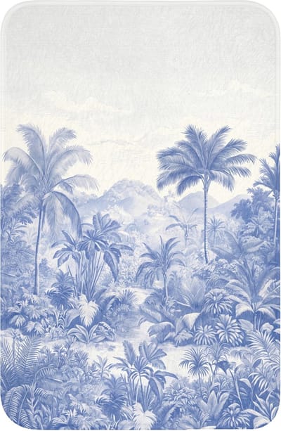 WC mat 40x60 cm - Antislip - Tropisch - Jungle - Blauw - Toiletmat - Vloermat - Douchemat - Toilet tapijt - Toiletmatten