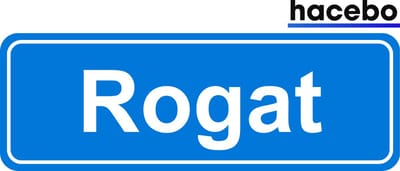 Hacebo - Plaatsnaam Sticker - 29x10 CM - Rogat sticker - Verkeersborden sticker - grappige cadeaus - Rogat
