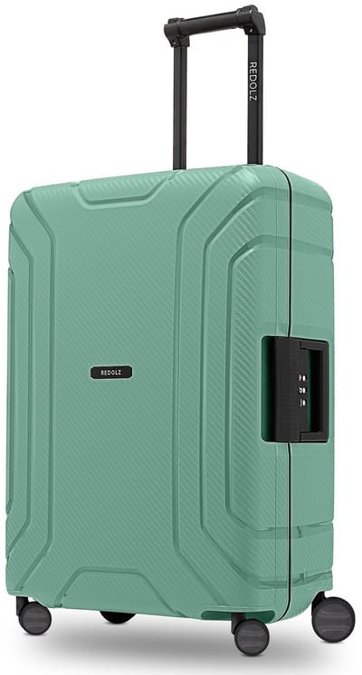 Redolz Essentials 15 4-wiel trolley 65 cm met driepuntsbevestiging - Harde bagage - TSA slot - sea green
