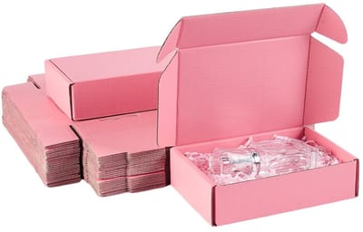 Dailygoods- Verzenddozen 30 Stuks - Roze Dubbelzijdig - Verpakking voor Kaarsen - Verzenddozen voor Kleine Bedrijven - 15 x 10 x 4 cm - Duurzaam Karton - Verpakkingsdozen