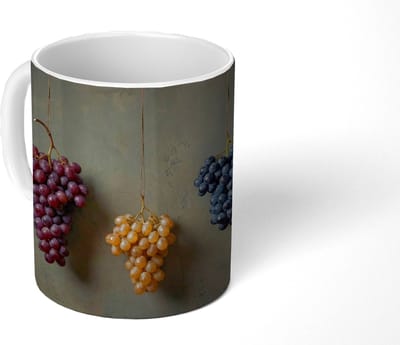 Mok - Koffiemok - Druiven - Kleurrijk - Muur - Mokken - 350 ML - Beker - Koffiemokken - Theemok
