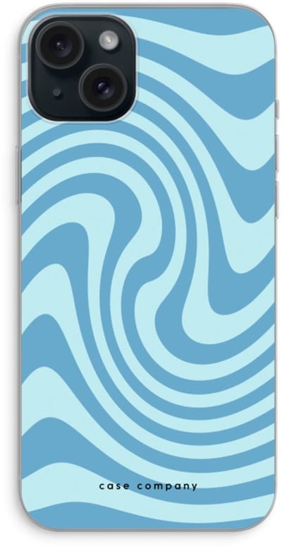 Case Company® - Hoesje geschikt voor iPhone 15 Plus hoesje - Swirl Blauw - Soft Cover Telefoonhoesje - Bescherming aan alle Kanten en Schermrand