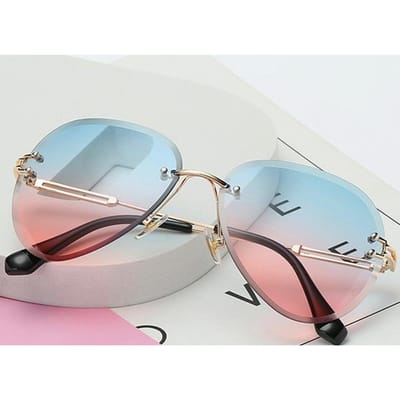 Lichtgewicht Comfortabel Duurzaam Hoge Kwaliteit Stijlvol Retro Randloos Aviator Lenzen Vrouwelijk Mannelijk Dames Zonnebrillen