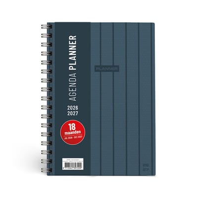 SOHO - Planner A5 - Jaar 26/27 - 18 maanden - 1 week op 2 pagina`s - Spiraal - BLAZE - Petrol - 22x16cm