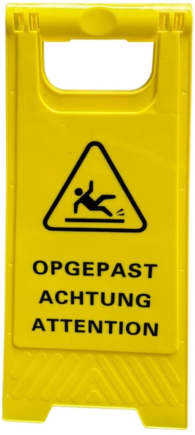 Ri-Traffic Klapbord waarschuwingsbord – Pas op glad 4-talig