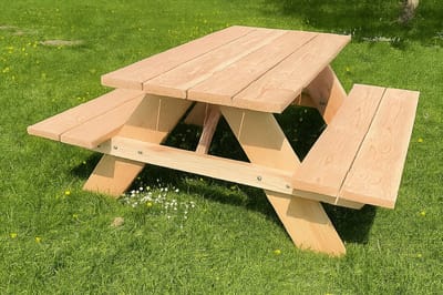 Rockwood® Picknicktafel Douglas Classic 1.80m Exclusief afgeronde hoeken
