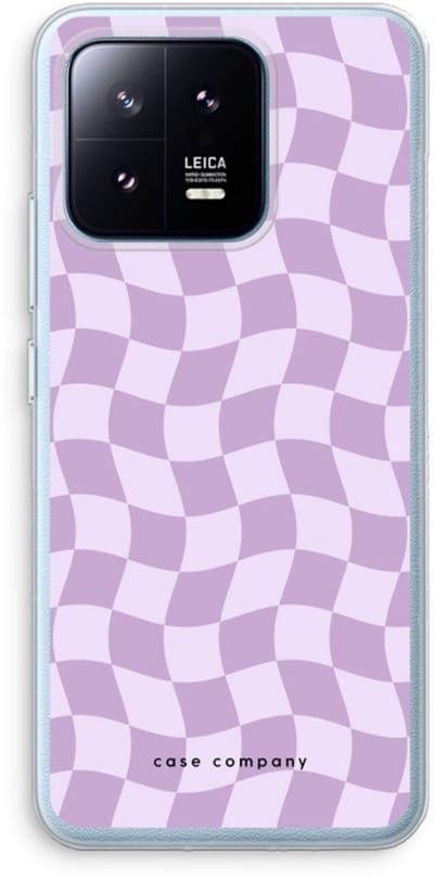 Case Company® - Hoesje geschikt voor Xiaomi 13 Pro hoesje - Grid Paars - Soft Cover Telefoonhoesje - Bescherming aan alle Kanten en Schermrand