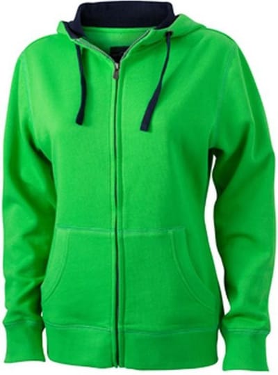 James and Nicholson Vrouwen/dames Lifestyle Zip-Hoodie (Groen/Zwaar)