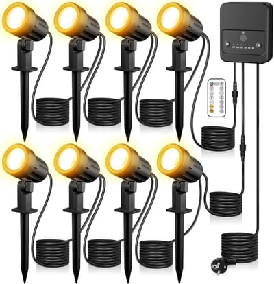 Tuinverlichting Set van 8 Met Afstandsbediening – 3 Kleurtemperaturen – IP66 Waterdicht – 800 Lumen – Elektrisch