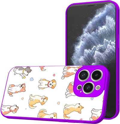 Smartphonica Telefoonhoesje Geschikt voor iPhone 11 Pro met Honden opdruk - TPU Back Cover Case Dogs Design - Paars geschikt voor iPhone 11 Pro