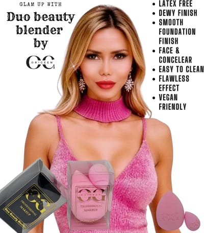 Origeen Beauty Blender Set – 2 Make-up Sponzen voor Foundation & Concealer – Latexvrij, Vegan, Ultra Zacht & Makkelijk te Reinigen – Streeploze Dewy Finish - Kleur zwart
