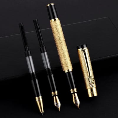 Luxe vulpen met 3 verschillende nibs, ideale kalligrafie pen voor professioneel en zakelijk gebruik, matte afwerking voor een elegante uitstraling