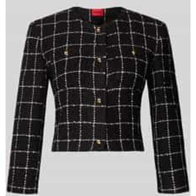 Shaped fit korte blazer met rasterruit, model 'ADINI-1'