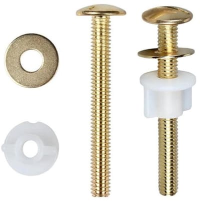 Toiletbril Schroeven - Reserveonderdelen Set - Badkamer Reparatie - Universele Pasvorm - 2 Stuks - Goudkleurig