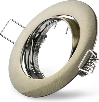 LEDmaxx Inbouwspot rond geborsteld messing groen kantelbaar voor GU10 | zaagmaat 68mm | GU10 | Max 1x50W exclusief