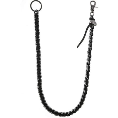Lange Metalen Portemonnee Ketting Leash Broek Sleutelhanger Ring Clip Heren Hip Hop PU Leer Heren Dames Broek Ketting Sieraden black