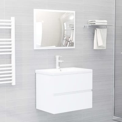 vidaXL - Badkamermeubelset - bewerkt - hout - wit