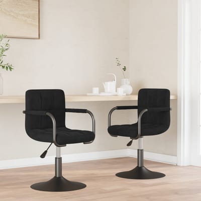 vidaXL - Eetkamerstoelen - draaibaar - 2 - st - fluweel - zwart