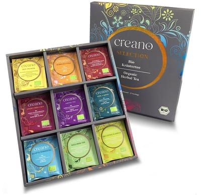 Creano Bio Kruidentee Cadeauset "ORGANIC HERBAL TEA" - 27 Bio Theezakjes in 9 Verschillende Sorteringen - 54g *¹