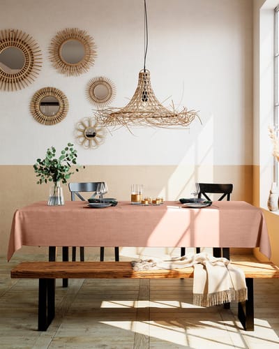 Mistral Home - TAFELKLEED - miretan - 150 x 250 cm - effen kleur - terracotta- Duurzaam