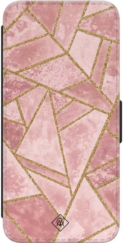 Casimoda® bookcase - Geschikt voor Samsung Galaxy S24 - Hoesje met pasjeshouder - Rose Geometry - Roze - Kunstleer