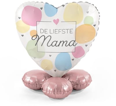 De liefste Mama - Pastel dots - Ballonnen set met standaard - Everloon