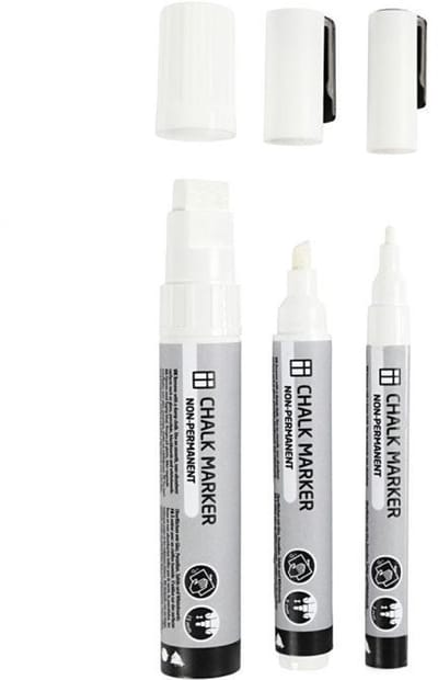 CC Chalk Markers Set 3 stuks Wit
