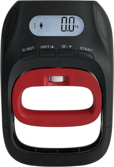 Gripsterktetester, handdynamometer met LCD-scherm en geheugen voor 19 gebruikers, maximale capaciteit van 400 lbs / 180 kg, geschikt voor sportief thuis- en sportschoolgebruik