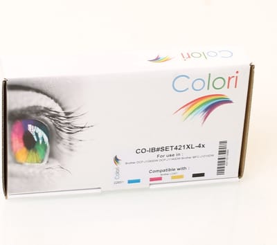 Colori huismerk set 4x inkt cartridge geschikt voor Brother LC421XLVAL DCP-J1050DW DCP-J1140DW MFC-J1010DW