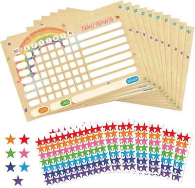 Gedragsbeloningsschema voor Kinderen - 10 Bladen met 490 Sterrenstickers voor Effectieve Gedragsverbetering en Training