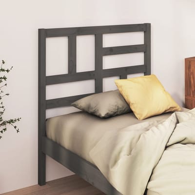 vidaXL - Hoofdbord - 106x4x104 - cm - massief - grenenhout - grijs