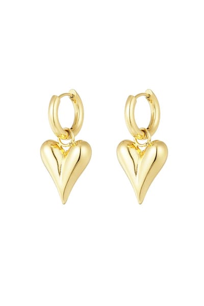 90 NOTES - Big Heart Oorbellen - goudkleurig