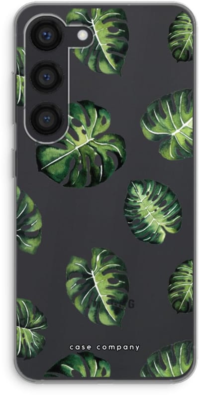 Case Company® - Hoesje geschikt voor Samsung Galaxy S23 hoesje - Tropische bladeren - Soft Cover Telefoonhoesje - Bescherming aan alle Kanten en Schermrand