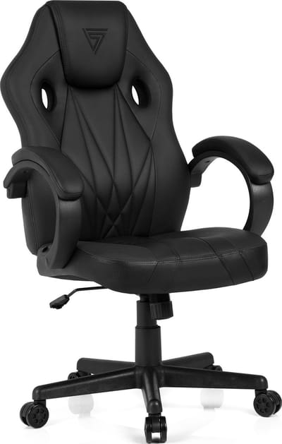 SENSE7 Prism - Gamingstoel - Belastbaar tot 120 kg - Eco-leer & Ademend HR-schuim - Bureaustoel - Ergonomische Stoel - Max. 180 cm - Zwart