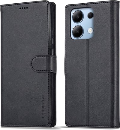 LC.IMEEKE Hoesje - Geschikt voor Xiaomi Redmi Note 13 Pro 4G / Poco M6 Pro 4G Hoesje - LC.IMEEKE Luxe Book Case - Zwart