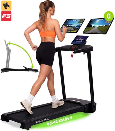 VirtuFit TR50i Loopband - Tot 8 km/u - Volledig Inklapbaar - 12 programma's - Max. 120 kg - Hartslagmeting - Kinomap & Fitshow