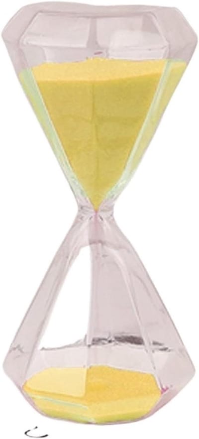 Zandloper Timer - Zandklok Decoratie - Tijd Meten - Visuele Tijdsindicatie - 10x10x20cm - Geel
