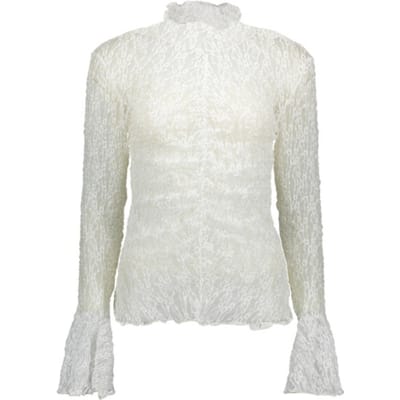 Jacqueline de Yong T-shirt Jdylala L/s High Neck Lace Top Jrs 15377339 Cloud Dancer Dames Maat - XS
