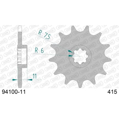 Stalen motortandwiel voor Afam 415 11 dents