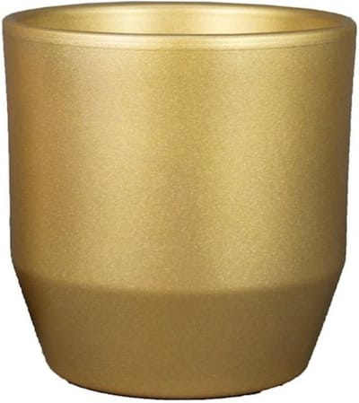 Bela Arte Plantenpot/bloempot Joly - keramiek - goud - D12/H11 cm