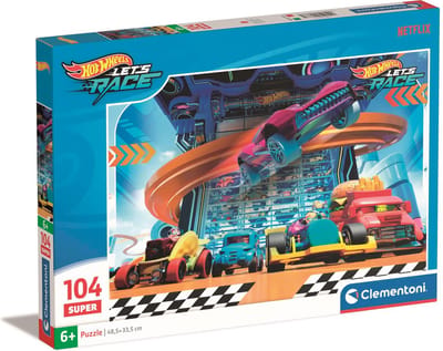 Clementoni - Puzzel - 104 Stukjes - Hot Wheels - Kinderpuzzel - Vanaf 6 jaar