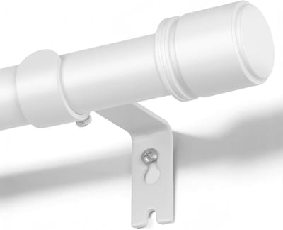 SnelShoppen - Uitschuifbare Witte Gordijnroede 80-218 cm - Verstelbare Gordijnroede met Eindstukken - Diameter 25 mm voor Binnen- en Buitengebruik
